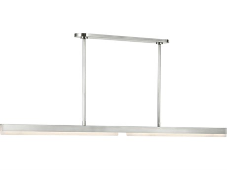 Visual Comfort Modern Linea 1-Light Antique Nickel Linear Island Pendant