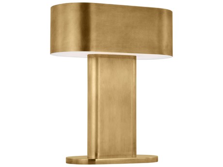 Visual Comfort Modern Wyllis Natural Brass White Alabaster Diffuser Table Lamp