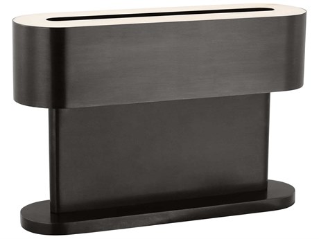 Visual Comfort Modern Wyllis Dark Bronze White Alabaster Diffuser Table Lamp