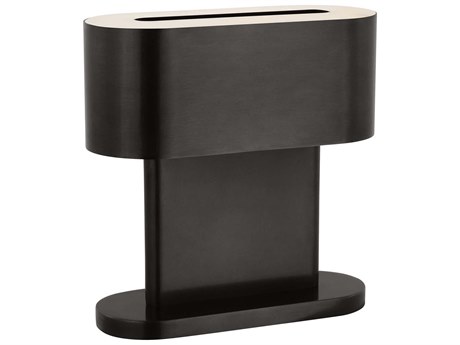 Visual Comfort Modern Wyllis Dark Bronze White Alabaster Diffuser Table Lamp