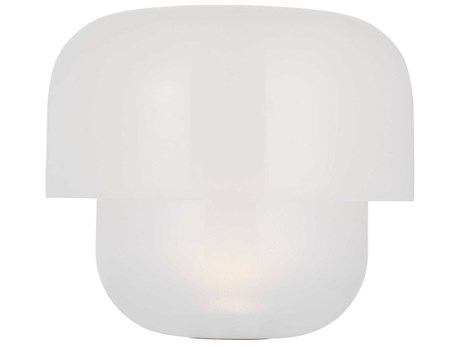 Visual Comfort Modern Bolete Hand Rubbed Antique Brass Seeded Cream Glass White Table Lamp