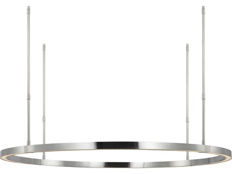 Visual Comfort Modern Stagger 1-Light Polished Stainless Steel Pendant