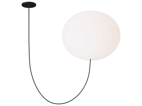 Visual Comfort Modern Helium 1-Light Matte Black Globe Chandelier