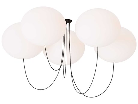 Visual Comfort Modern Helium 5-Light Matte Black Globe Chandelier