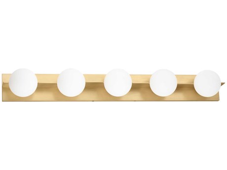 Visual Comfort Modern Orbel 5-Light Natural Brass Vanity Light