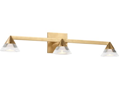 Visual Comfort Modern Midrand 3-Light Brass Vanity Light