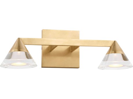Visual Comfort Modern Midrand 2-Light Brass Vanity Light