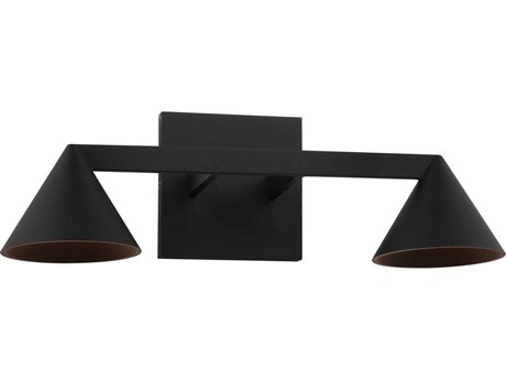 Visual Comfort Modern Midrand 2-Light Nightshade Black Vanity Light