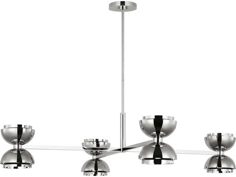Visual Comfort Modern Shanti 4-Light Polished Nickel Dome Chandelier