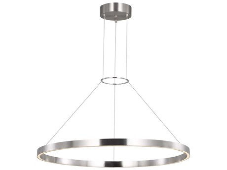 Visual Comfort Modern Fiama 1-Light Satin Nickel Round Pendant
