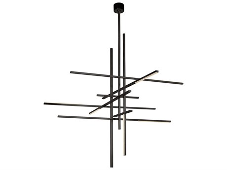 Visual Comfort Modern Cityscape 7-Light Dark Bronze Linear Chandelier