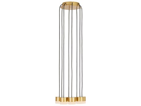 Visual Comfort Modern Gable 8-Light Hand Rubbed Antique Brass Mini Pendant