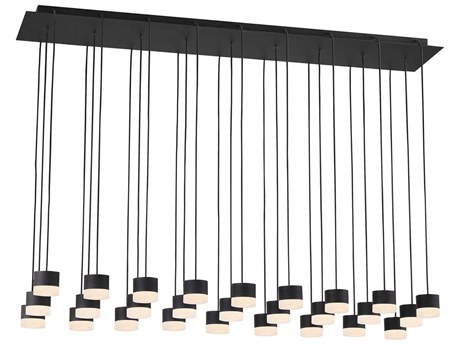 Visual Comfort Modern Gable 27-Light Nightshade Black Linear Island Pendant