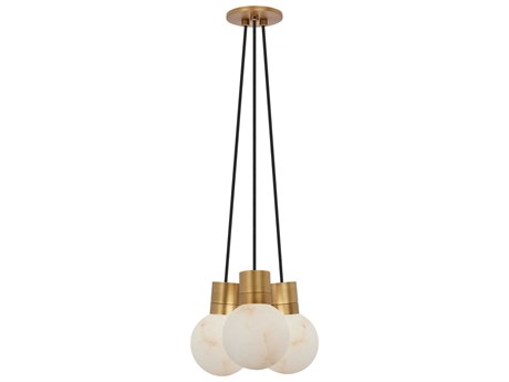 Visual Comfort Modern Mina 3-Light Hand Rubbed Antique Brass Globe Mini Pendant