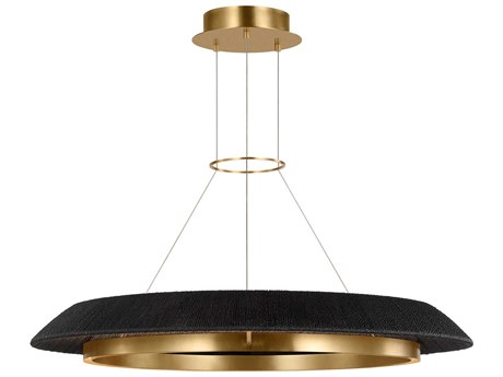 Visual Comfort Modern Noa 1-Light Hand Rubbed Antique Brass Washed Black Pendant