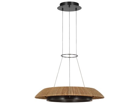 Visual Comfort Modern Noa 1-Light Bronze Natural Pendant