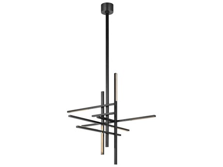 Visual Comfort Modern Cityscape 6-Light Bronze Geometric Linear Chandelier