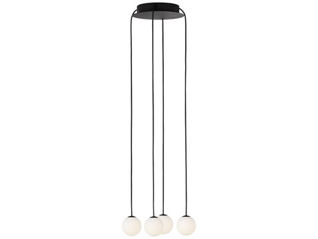Visual Comfort Modern Orbet 4-Light Nightshade Black Globe Mini Pendant