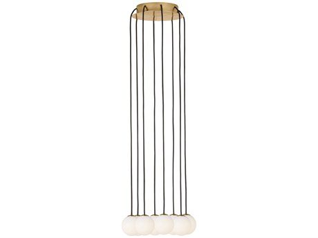 Visual Comfort Modern Orbet 8-Light Hand Rubbed Antique Brass Globe Mini Pendant