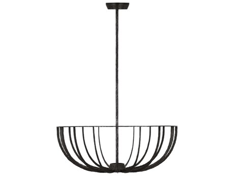 Visual Comfort Modern Sanchi 2-Light Aged Iron Gray Bowl Semi Flush Mount