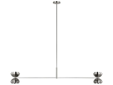Visual Comfort Modern Shanti 2-Light Polished Nickel Dome Linear Island Pendant