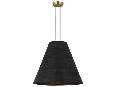 Visual Comfort Modern Karam 1-Light Black Natural Brass Empire Pendant