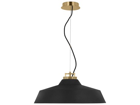 Visual Comfort Modern Forge 1-Light Black Natural Brass Pendant