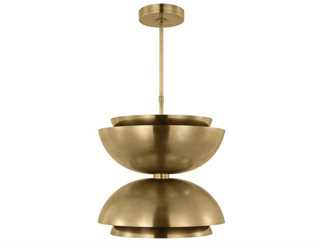 Visual Comfort Modern Shanti 2-Light Natural Brass Dome Pendant