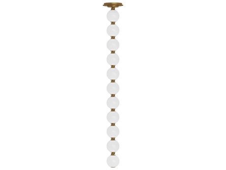 Visual Comfort Modern Perle 1-Light Natural Brass Globe Linear Mini Pendant