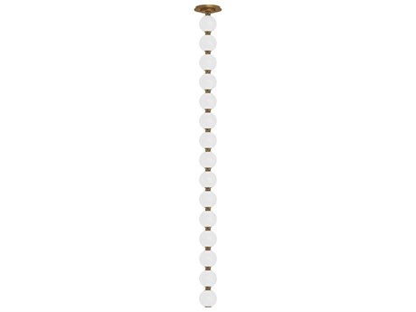 Visual Comfort Modern Perle 1-Light Natural Brass Globe Linear Mini Pendant
