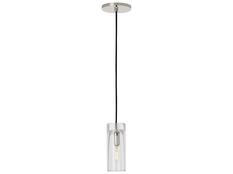 Visual Comfort Modern Horizon 1-Light Polished Nickel Cylinder Mini Pendant