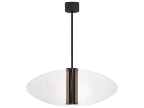 Visual Comfort Modern Nyra 1-Light Nightshade Black Pendant