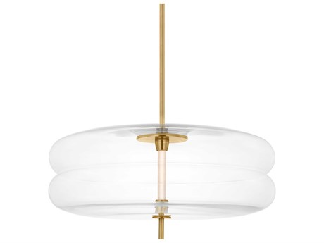 Visual Comfort Modern Shakkei 1-Light Natural Brass Pendant