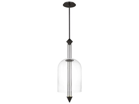 Visual Comfort Modern Cathedral 1-Light Dark Bronze Mini Pendant