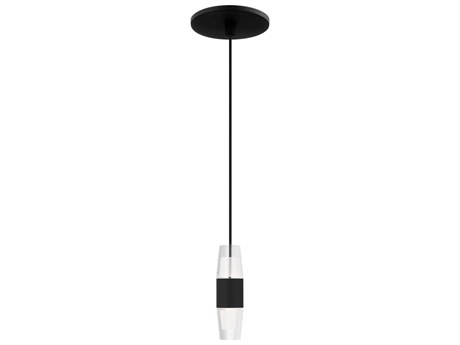 Visual Comfort Modern Lassell 1-Light Nightshade Black Mini Pendant