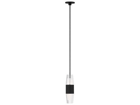 Visual Comfort Modern Lassell 1-Light Nightshade Black Mini Pendant