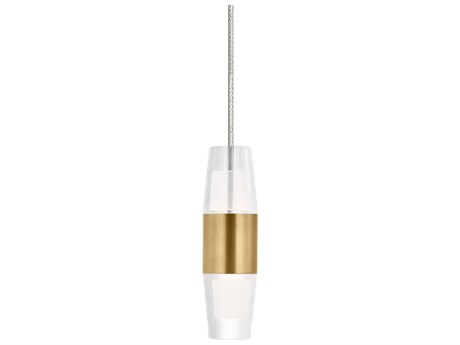 Visual Comfort Modern Lassell 1-Light Natural Brass Mini Pendant