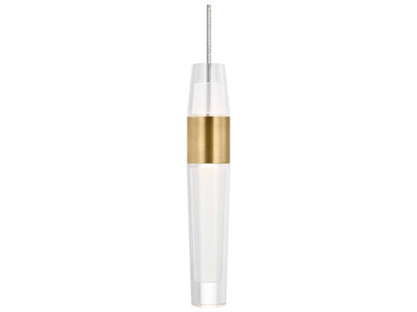 Visual Comfort Modern Lassell 1-Light Natural Brass Mini Pendant