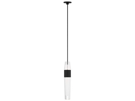 Visual Comfort Modern Lassell 1-Light Nightshade Black Mini Pendant