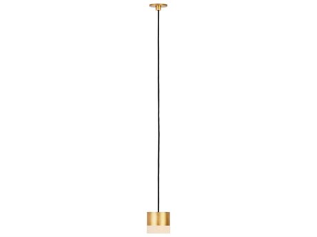 Visual Comfort Modern Gable 1-Light Hand Rubbed Antique Brass Mini Pendant