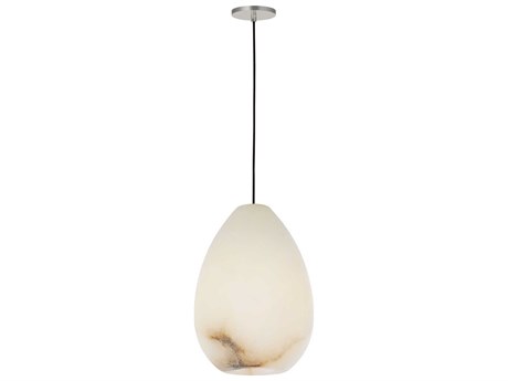 Visual Comfort Modern Alina 1-Light Polished Nickel White Mini Pendant