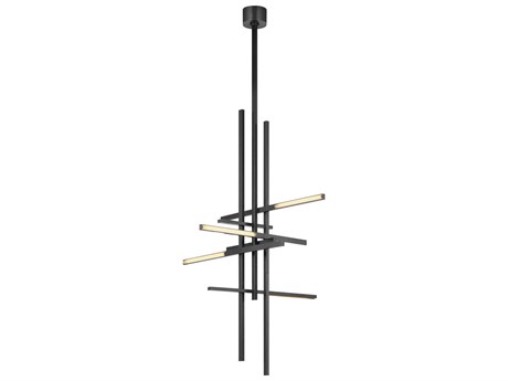 Visual Comfort Modern Cityscape 6-Light Bronze Geometric Linear Pendant