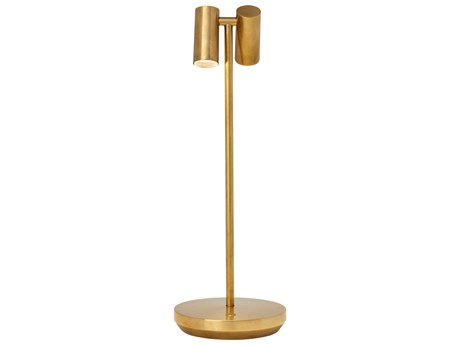Visual Comfort Modern Doppia Natural Brass Table Lamp