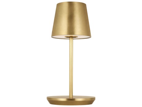 Visual Comfort Modern Nevis Hand Rubbed Antique Brass Table Lamp