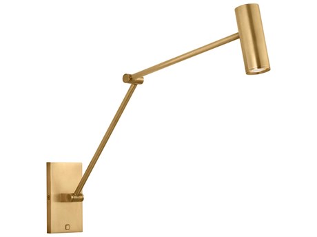 Visual Comfort Modern Ponte 1-Light Hand Rubbed Antique Brass Swing Wall Sconce