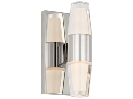 Visual Comfort Modern Lassell 2-Light Polished Nickel Wall Sconce