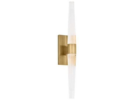 Visual Comfort Modern Lassell 2-Light Natural Brass Wall Sconce