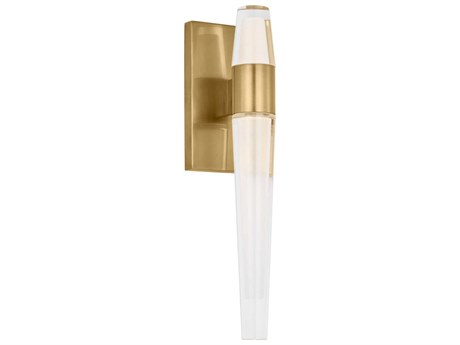 Visual Comfort Modern Lassell 2-Light Natural Brass Wall Sconce