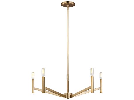 Visual Comfort Studio Vector 5-Light Satin Brass Candelabra Chandelier