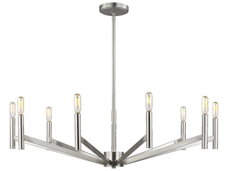 Visual Comfort Studio Vector 9-Light Brushed Nickel Candelabra Chandelier